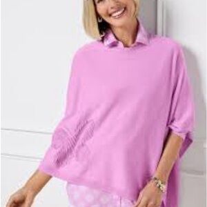 Talbots Pink Knit Butterfly Poncho